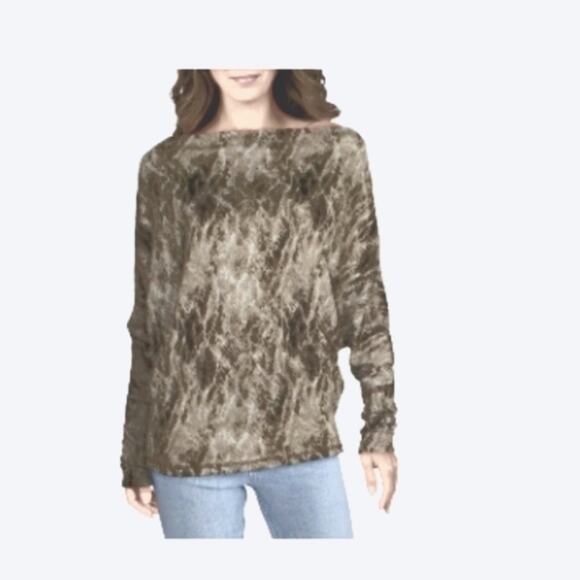 NWT Elan Snake Printed Dolman Top Sz Medium in Taupe - Picture 2 of 9